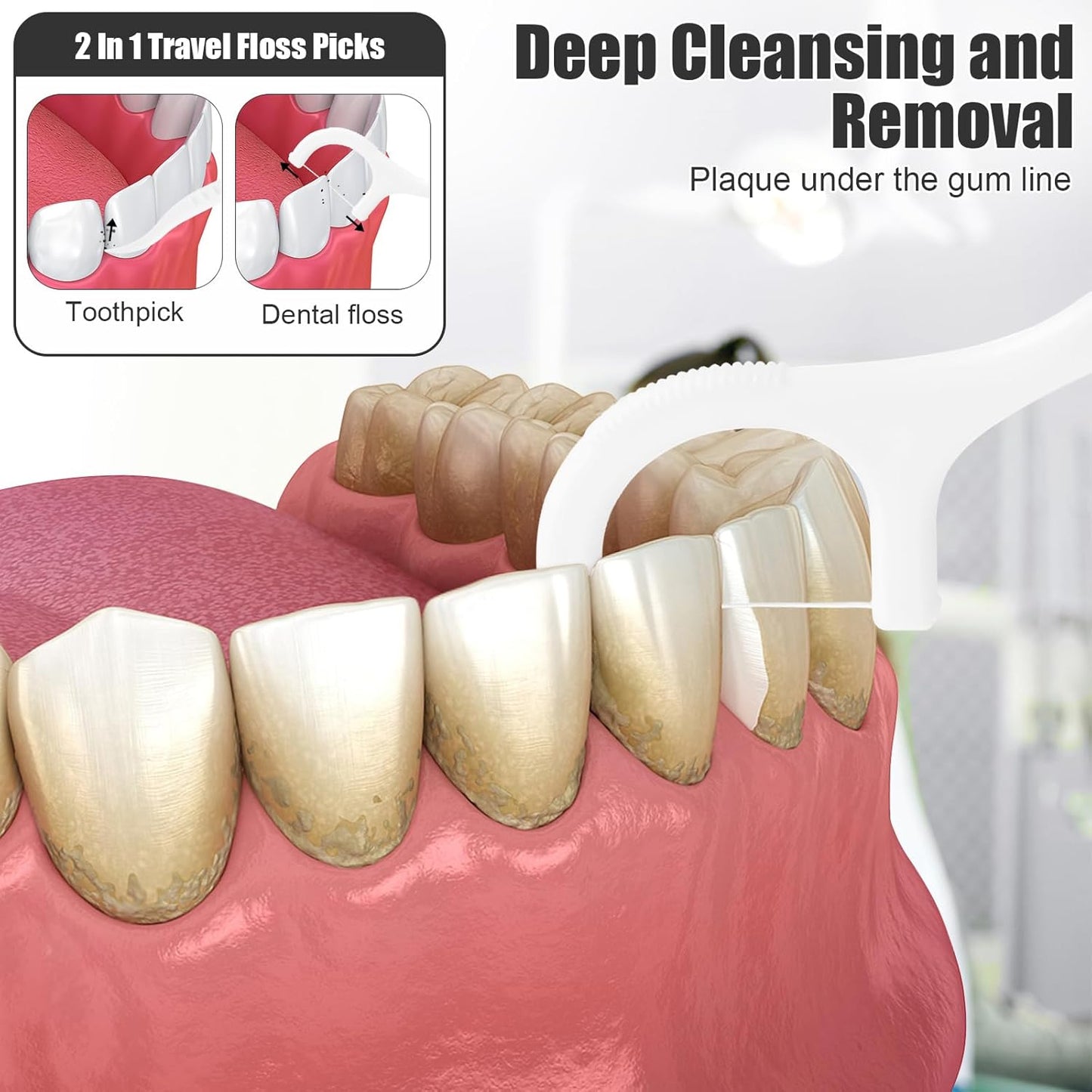 HOFASON 500 Count Individually Wrapped Floss Picks Dental Floss Sticks Bulk, Travel Flossers Oral Care Teeth Clean for Hotel Restaurant Office, Wedding Basket Supplies and Guest Bathroom Essentials