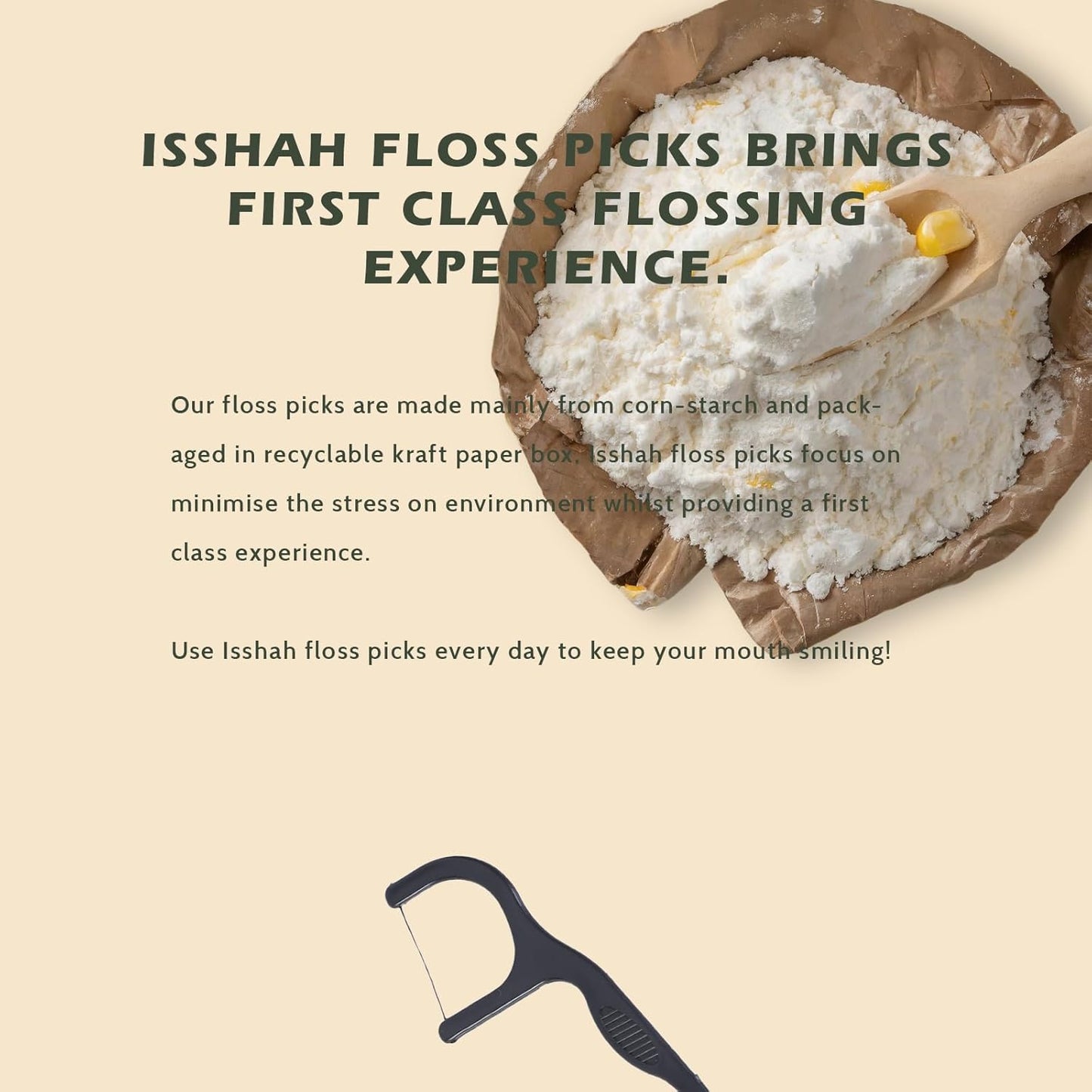 Floss Picks (300 Count) – Plant Based Dental Floss Picks for Superior Oral Care, Dental Hygiene, and Gum Health, Cruelty Free Tooth Floss Picks Single Thread (Charcoal)