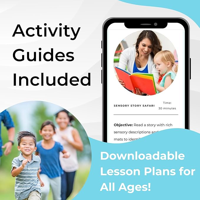 9 Labeled Sensory Mats w/Lesson Plans | Autism Sensory Products | Preschool Classroom Must Haves | Montessori Toys | Sensory Tiles for Sensory Wall Toys