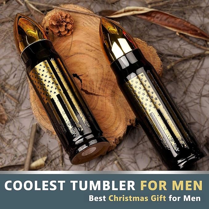 17oz Cool Tumbler Stainless Steel Gifts for Men Him Husband Dad - Unique Shaped Man Coffee Mug - Fishing Hunting Camping Christmas Birthday Gifts for Men - Stocking Stuffers White Elephant Gifts 2025