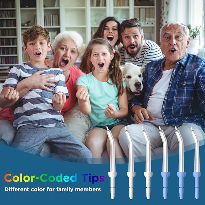 Replacement Heads for Waterpik, Replacement Picks for Water Pik Water Flosser (6 Periodontal Tips)