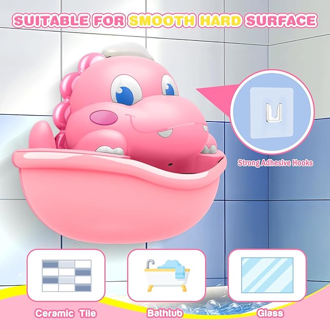 Baby Bath Toys Light Up Bath Bubble Machine with Colourful Light Bathtime Shower Bath Toys for Kids Ages 1-3 4-8 Birthday for Toddler Boys Girls