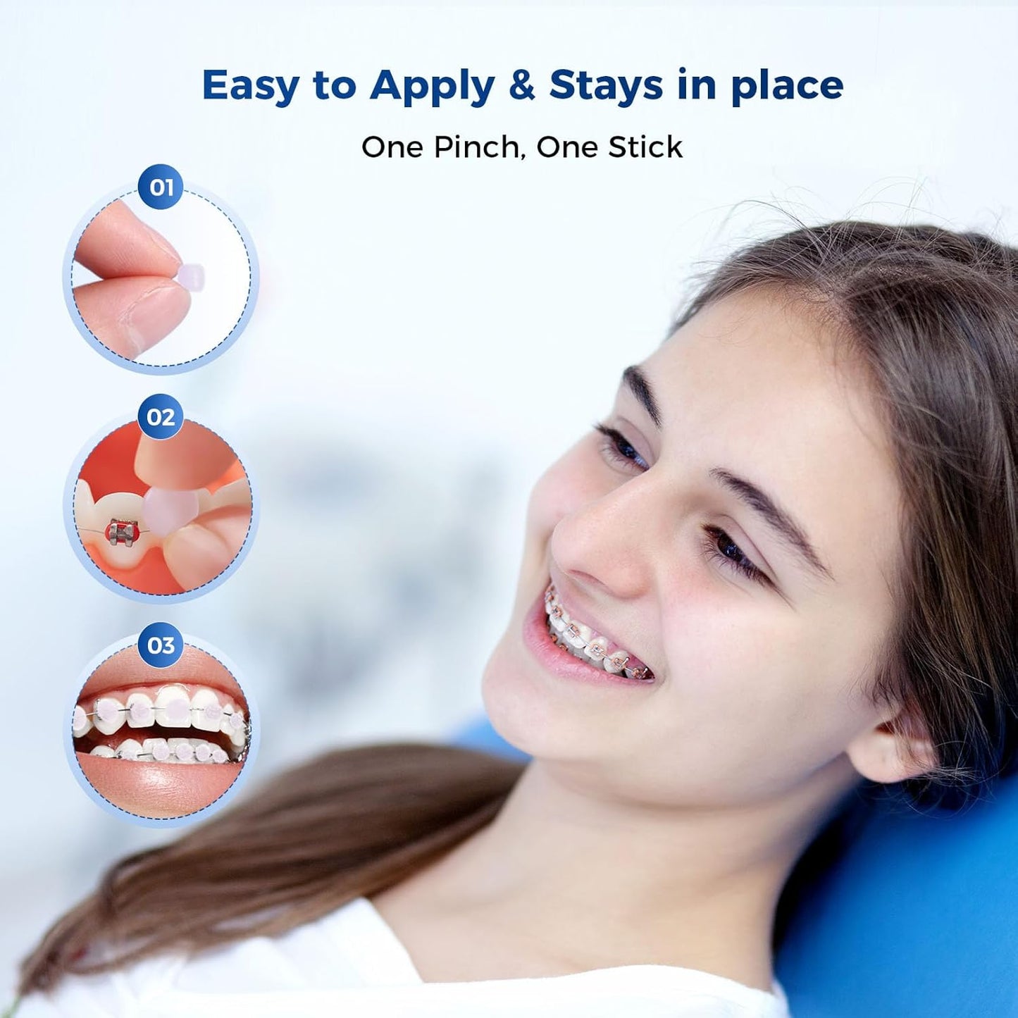 JMU Orthodontic Wax for Braces Wax Dots 120 Individually Wrapped, Dental Wax for Comfort & Protection, Strawberry