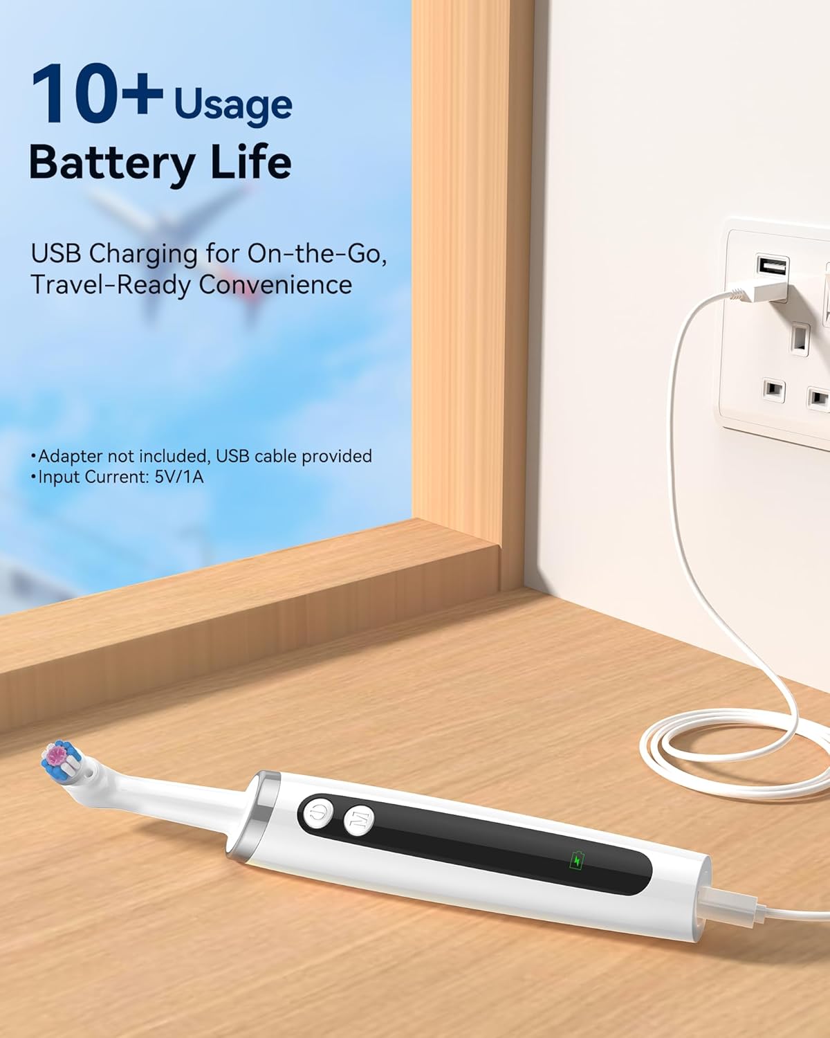 Tooth Polisher, Teeth Whitening Kit Teeth Stain Remover with 5 3D White Replacement Brush Heads and 3 Tooth Polish Paste, Rechargeable Teeth Cleaning Tools Dental Kit Oral Care Tools