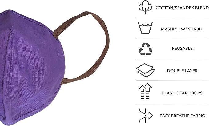 12 Pack Face Masks | Washable and Reusable | 2 Ply Cotton Spandex | Regular Size