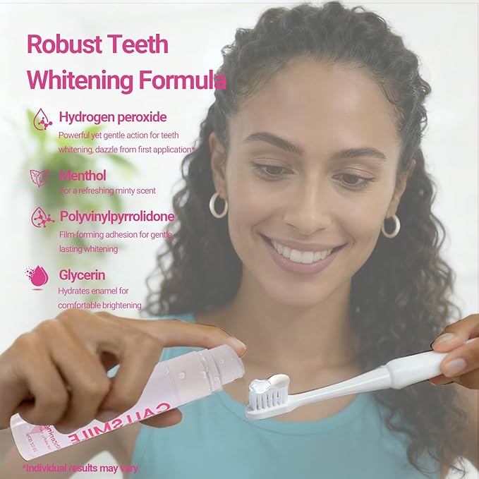 CALLSMILE Teeth Whitening Gel - Professional Strength Hydrogen Peroxide Formula, Tooth Stain Remover for White Teeth, Removes Tough Stains Coffee, Wine, Tea, Sensitive Teeth-Friendly, 2 oz Bottle