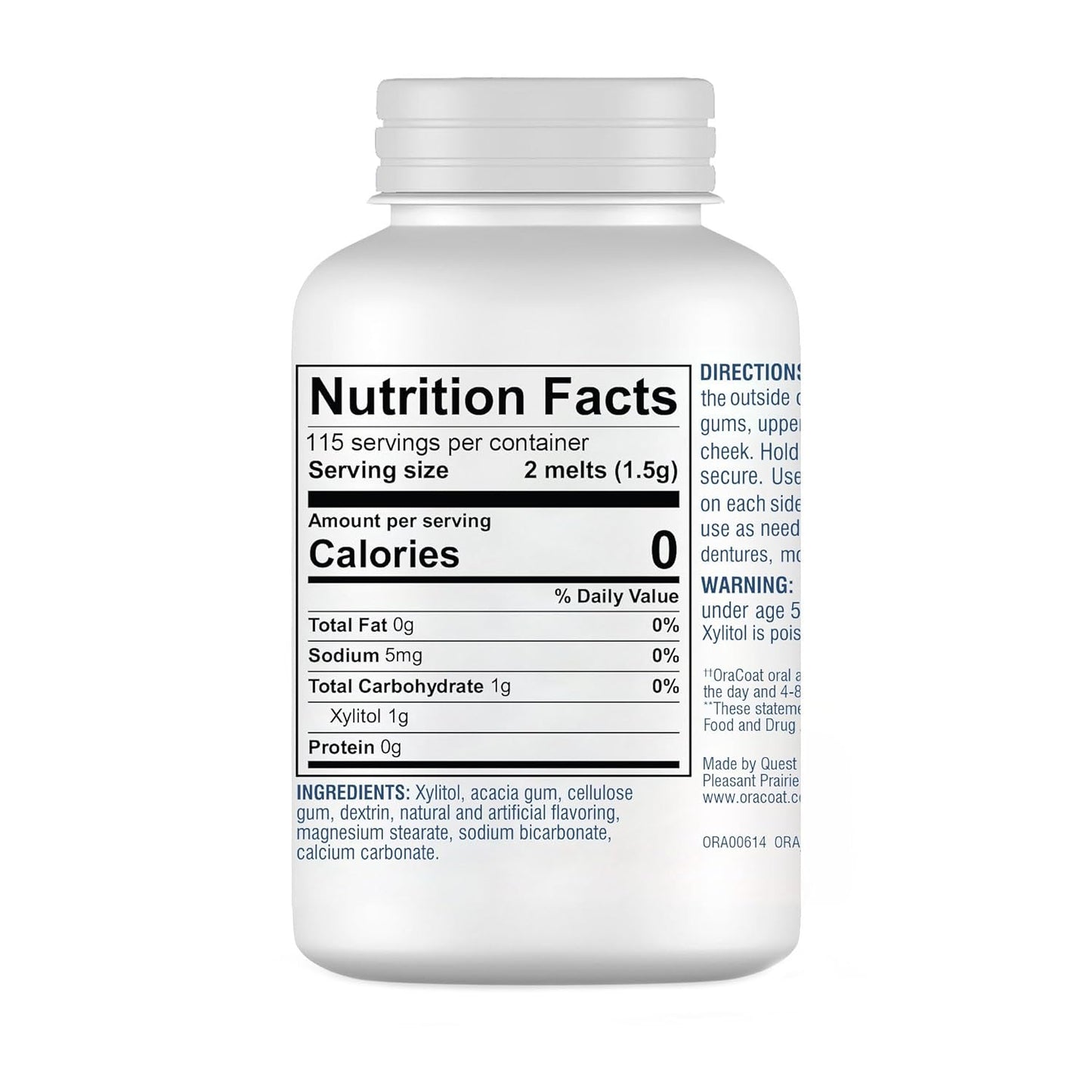 Oracoat XyliMelts for Dry Mouth Night Time or Day - Moisturizing Dry Mouth Adhering Discs, Sugar Free with Xylitol, 230 Count, Berry Smoothie Flavor, 8-Hour Relief