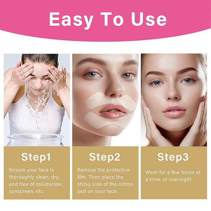 Josera Anti Wrinkle Patches for Lip, Smile Line Patches, Overnight Smoothing Anti-Wrinkle Face Patches for Smile Line & Lip Area, 18 Pcs