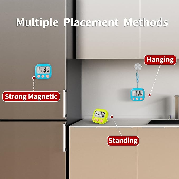 Classroom Timers for Teachers Kids Large Magnetic Digital Timer Teacher Supplies 6 Pack-Blue Green