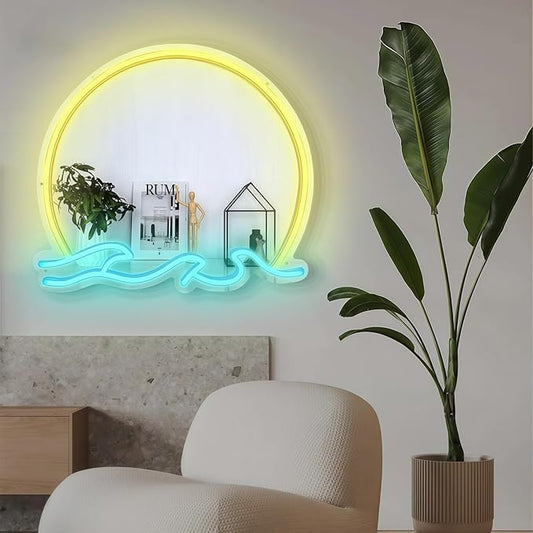 LED Mirror Neon Lights Light Up Dressing Mirror Cat/Shine Heart/Bat/Butterfly Shape Neon Mirror Sign for Modern Home Girl Room Bathroom Salon Wall Art Decor Gift For Girlfriend USB Powered