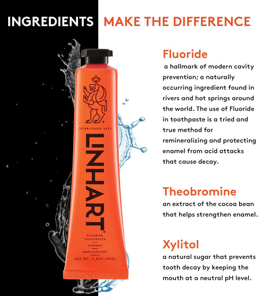 LINHART Whitening Toothpaste – Teeth Whitening, Enamel Strengthening Natural and Organic Toothpaste with Mint Flavor (3.5 oz)