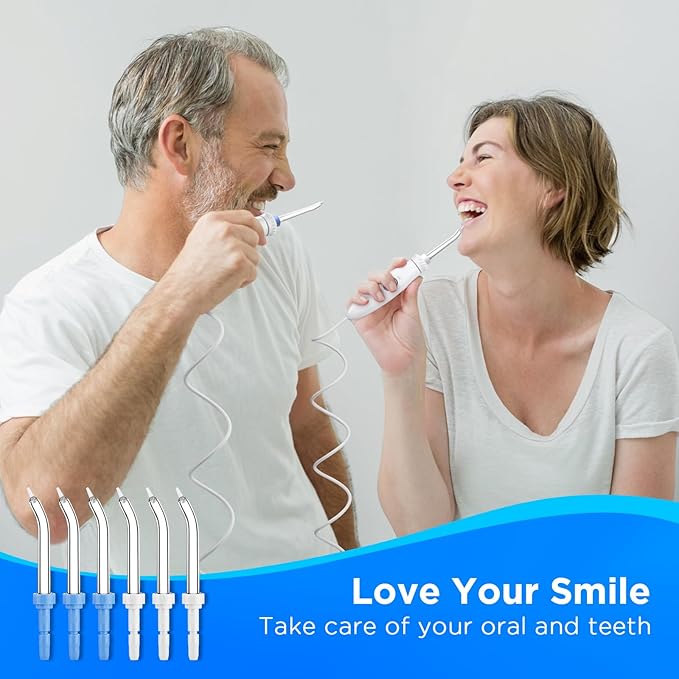 for Waterpik Replacement Heads, Replacement Tips for Waterpik Water Flosser, Suitable for Waterpik Accessories Replacement Tips, for PP-100E(6 Periodontal Tips)