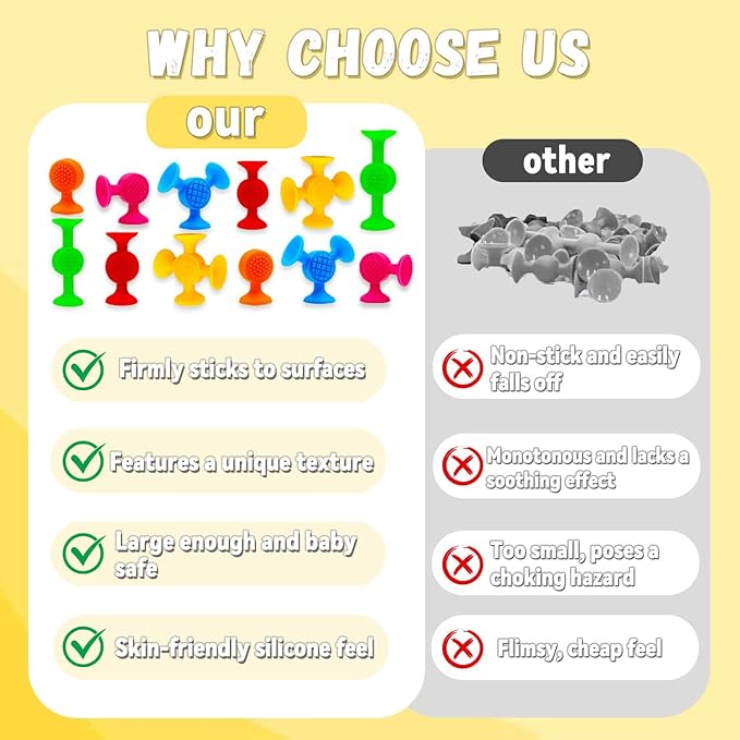 Suction Cup Toys Bath Toys - 12 Pcs Sensory Suction Bath Toy for Toddler Kids, No Hole Bath Suction Toy, Textured Fidget Toys for Travel