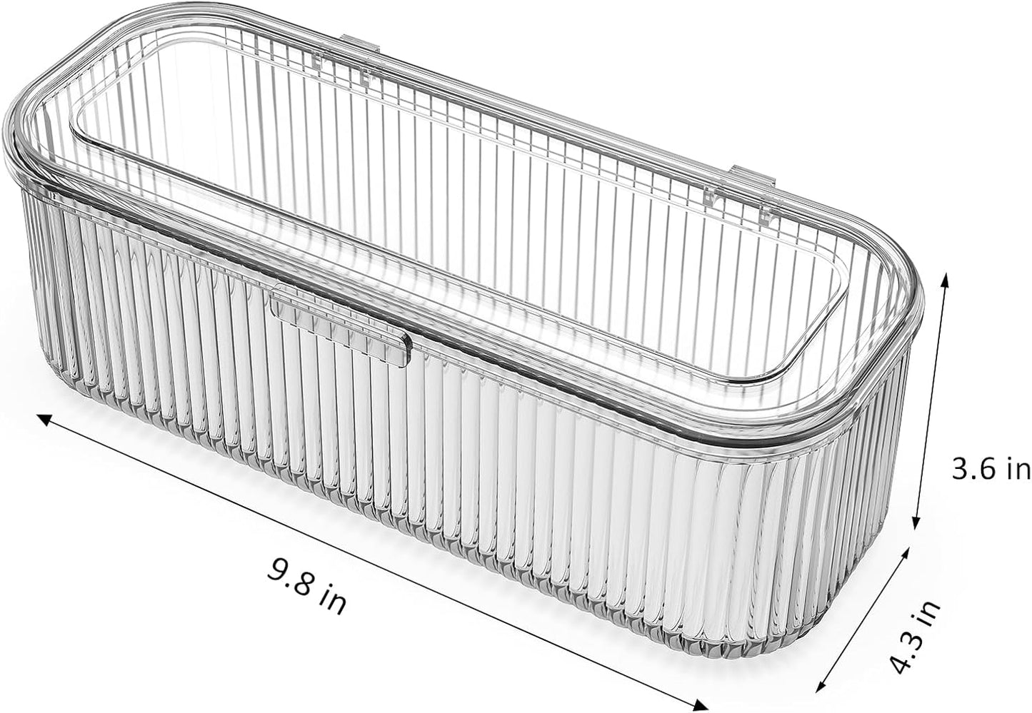 JessLab Makeup Brush Holder Organizer, Clear Makeup Sponges Organizer,Cosmetic Storage Case with Lid Display Case for Vanity, 1 Compartment (1 Pack)