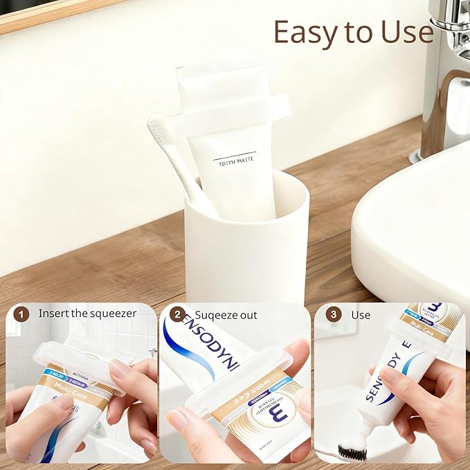 12-Pack Toothpaste Squeezer – PP Toothpaste Tube Squeezers, Toothpaste Dispenser & Tube Squeezer Tool for Bathroom, Works with Creams, Cosmetics in Tubes