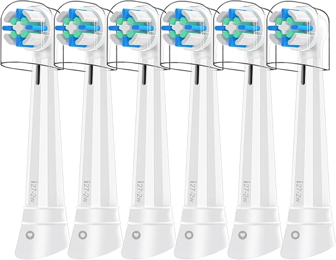 iO Replacement Heads Compatible with Oral B iO, for Oral B iO 2/3/4/5/6/7/8/9/10 Series Electric Toothbrushes, Medium Softness for Protect Teeth and Gums, 6 White