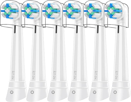iO Replacement Heads Compatible with Oral B iO, for Oral B iO 2/3/4/5/6/7/8/9/10 Series Electric Toothbrushes, Medium Softness for Protect Teeth and Gums, 6 White