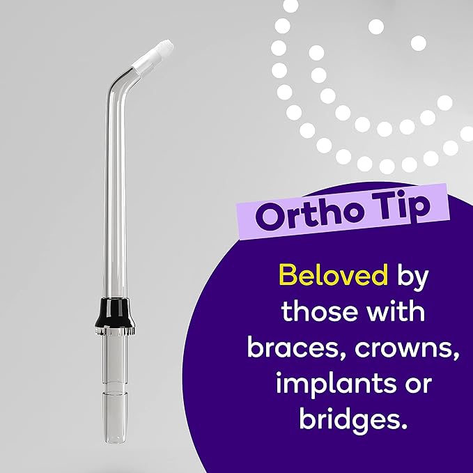 BURST Electric Water Flosser Replacement Tips (Ortho/2 Pack) | for Fresh Breath & Healthy Gums | Plaque Removal Between Teeth, Braces & Dental Work