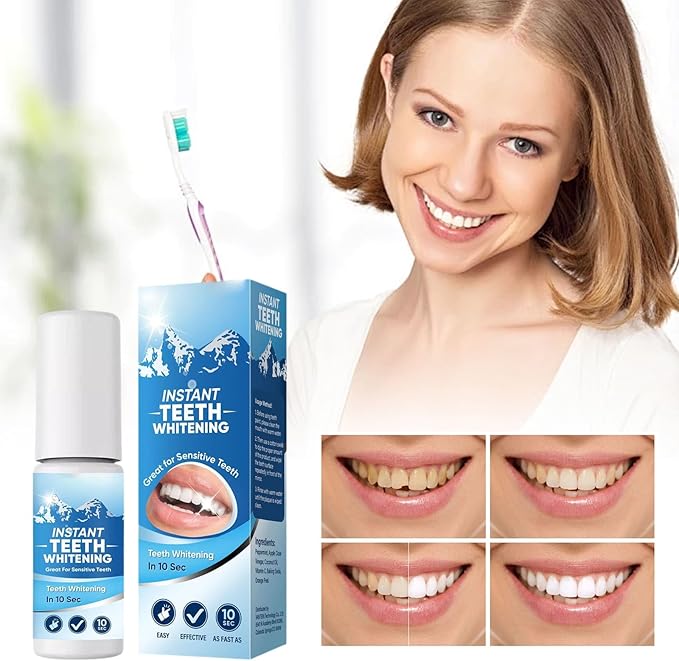 Tooth Paint, Instant Teeth Whitening Paint, Portable Tooth Polish Uptight White, Gentle, Natural, for Regain Confident Smile