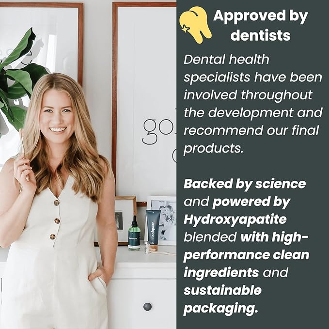 Nudge Toothpaste Tablets, 10% Nano Hydroxyapatite Remin+ Formula, Fluoride-Free, SLS-Free, All-Natural, Natural Whitening & Remineralizing, TSA-Approved, Mild Mint, 62 Tabs