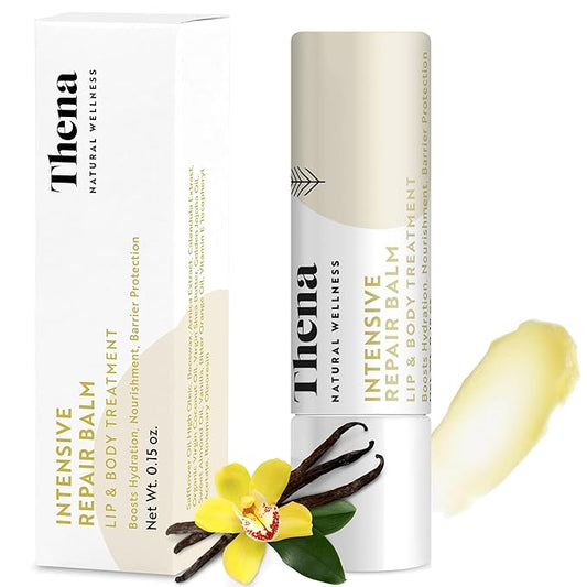 Organic Lip Treatment Balm Ultra Hydrating & Nourishing Care for Dry, Chapped, Cracked Lips & Skin, Visibly Smooths Wrinkles & Fine Lines, Natural Skin Care, Travel Size, Women and Men
