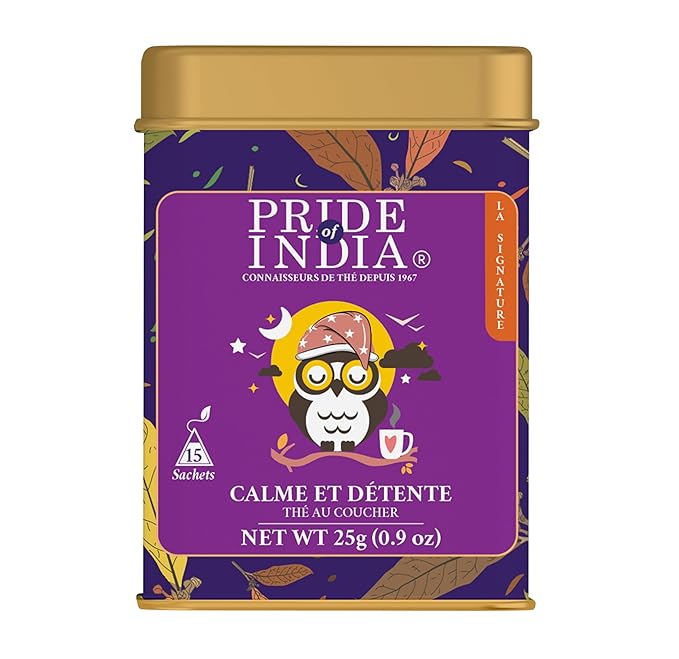 Pride of India | PACK of 2 - Sip and Relax : Bedtime Tea | 15 Pyramid Full Leaf Individually Wrapped Tea Bags| 100% Natural Blend of White Tea & Herbs from Single Origin | Calming and Soothing