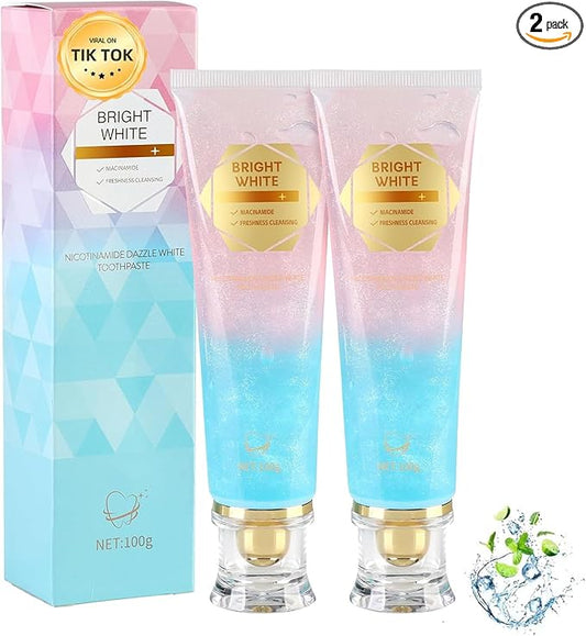 2PC Niacinamide Whitening Toothpaste, Niacinamide Intensive Whiten-ing Toothpaste, Triple Whitening Niacinamides Intensive Toothpastes, Gentle Mint, Fresh Breath, Remove Tooth Stains