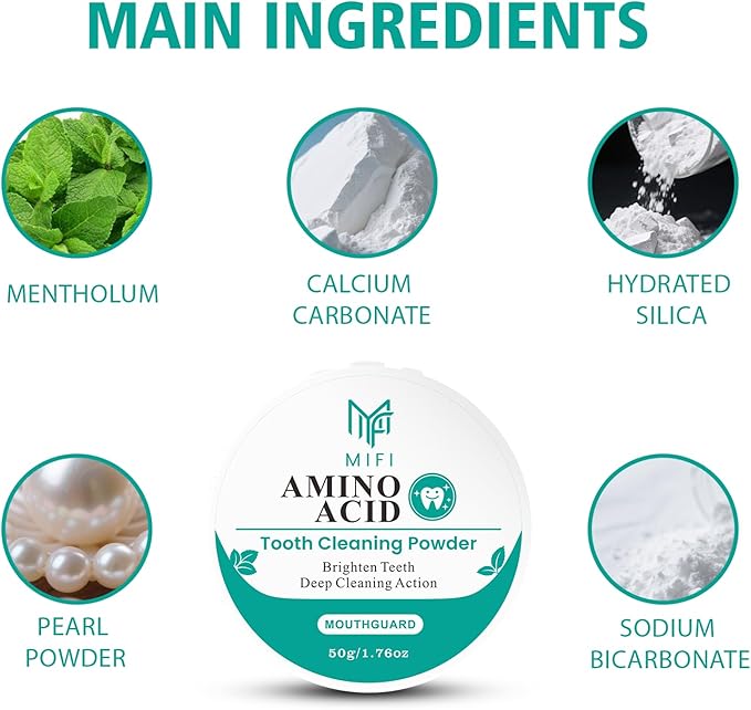 PEGO Adult Tooth Powder, Stain Remover for Teeth - Deep Cleaning Formula, Gentle & Non-Irritating, Effective Plaque Removal, Fresh Breath, Daily Oral Care for Adults (Amino Acid)