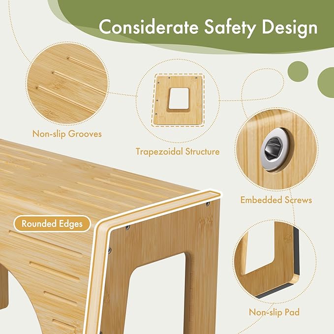 AmazerBath Toilet Stool for Toddler Potty Training, Non-Slip Baby & Kids Potty Step Stool for Bathroom Sink, Kitchen Counter, Bedroom, Closet, 7"