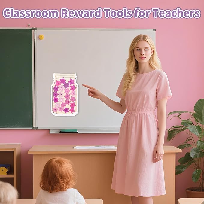 Yoink Unicorn Magnetic Reward Jar Set, Star Jar Reward System for Kids with 24 Colourful Star Tokens and Magnetic Dry Erase Chore Chart, Home and Classroom Management Tool for Good Behavior