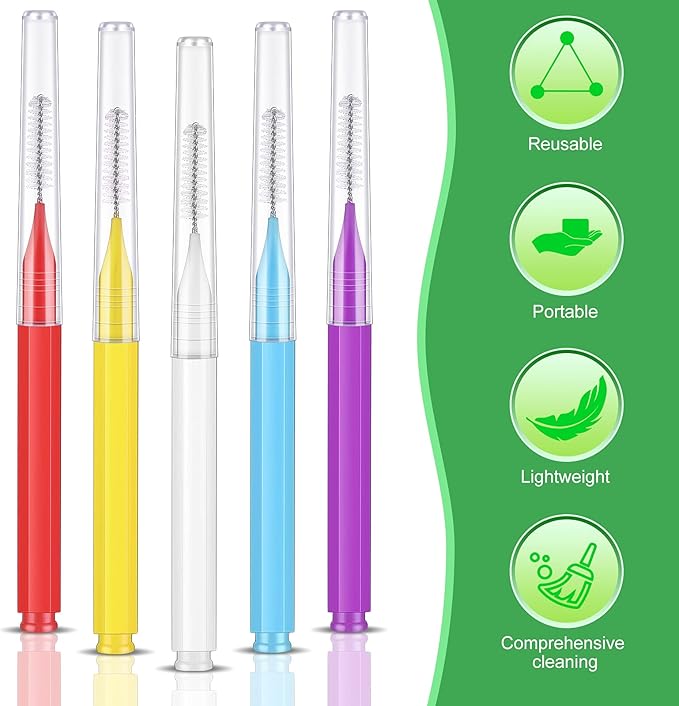 Zopeal 250 Pcs Interdental Brush for Braces Disposable Braces Flossers Dental Picks Floss Toothpick Dental Teeth Flossing Head Oral Hygiene Flosser Toothpick Soft Cleaning Tool (Stylish Color)