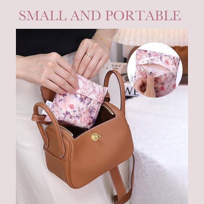 DGAZ Sanitary Napkin Storage Bag, Period Bag for Teen Aged Girls, Portable Period Bag for Panty Liners/Menstrual Cup/Small Tampons，Mini Makeup Bag for Purse(Kaleidoscope)