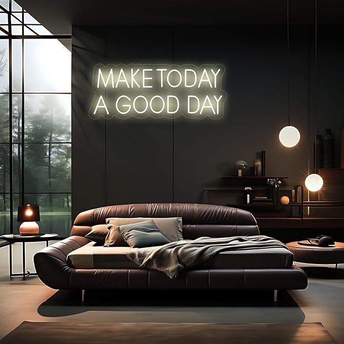 Make Today A Good Day Neon Sign Positive Led Neon Light for Wall Decor Inspirational Light Sign Wall Art LED Neon Light Up Sign for Party Wedding Birthday School Gym