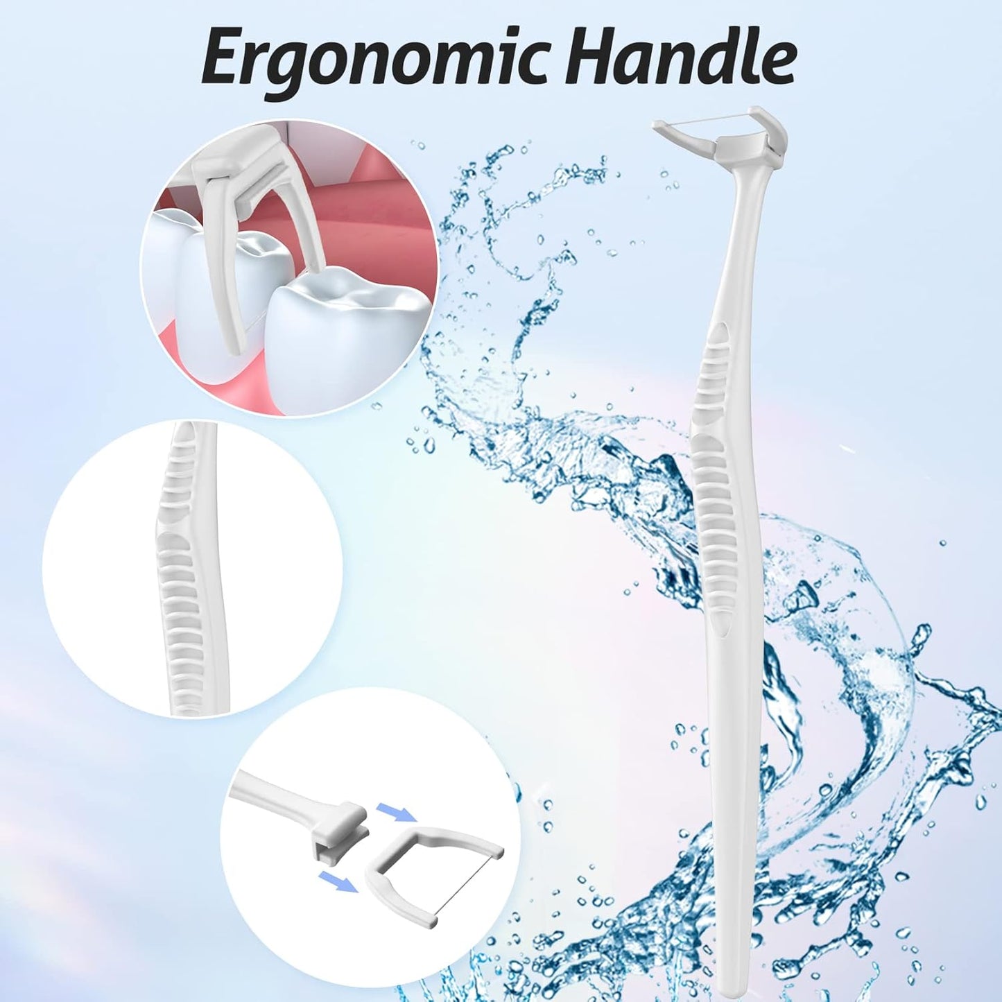 RAZOKO Ultimate Flosser Kit with 1 Handle and 120 Extra Strength Refills