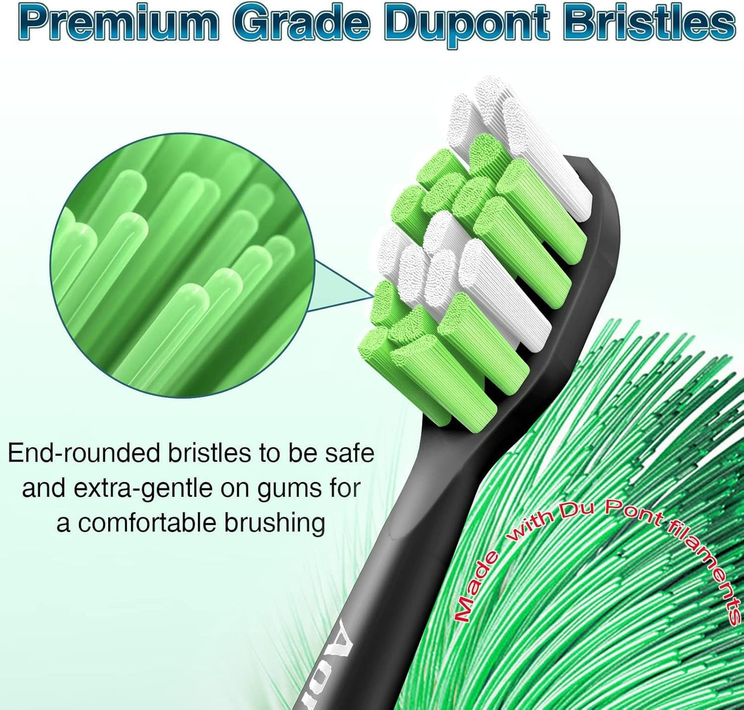 Aoremon Toothbrush Replacement Heads for Phillips Sonicare Replacement Brush Head Compatible with Most Philips Sonicare Click-on Electric Toothbrush, Black 10 Pcs