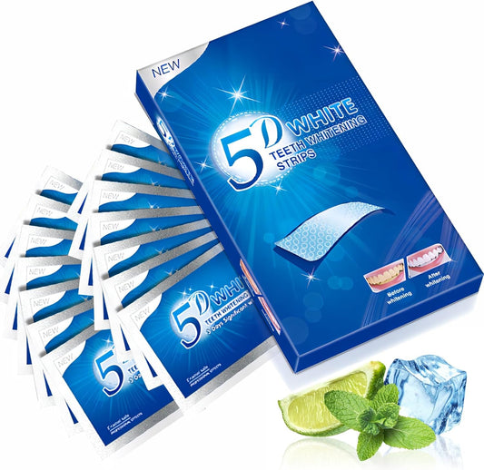 Teeth Whitening Strips Kit, 28 Pieces White Strips for Non Sensitive Tooth, Trras Bandas Blanqueadoras De Dientes, Wine White Wipes for Teeth to Remove Coffee Smoking Soda Stain - 14 Treatment