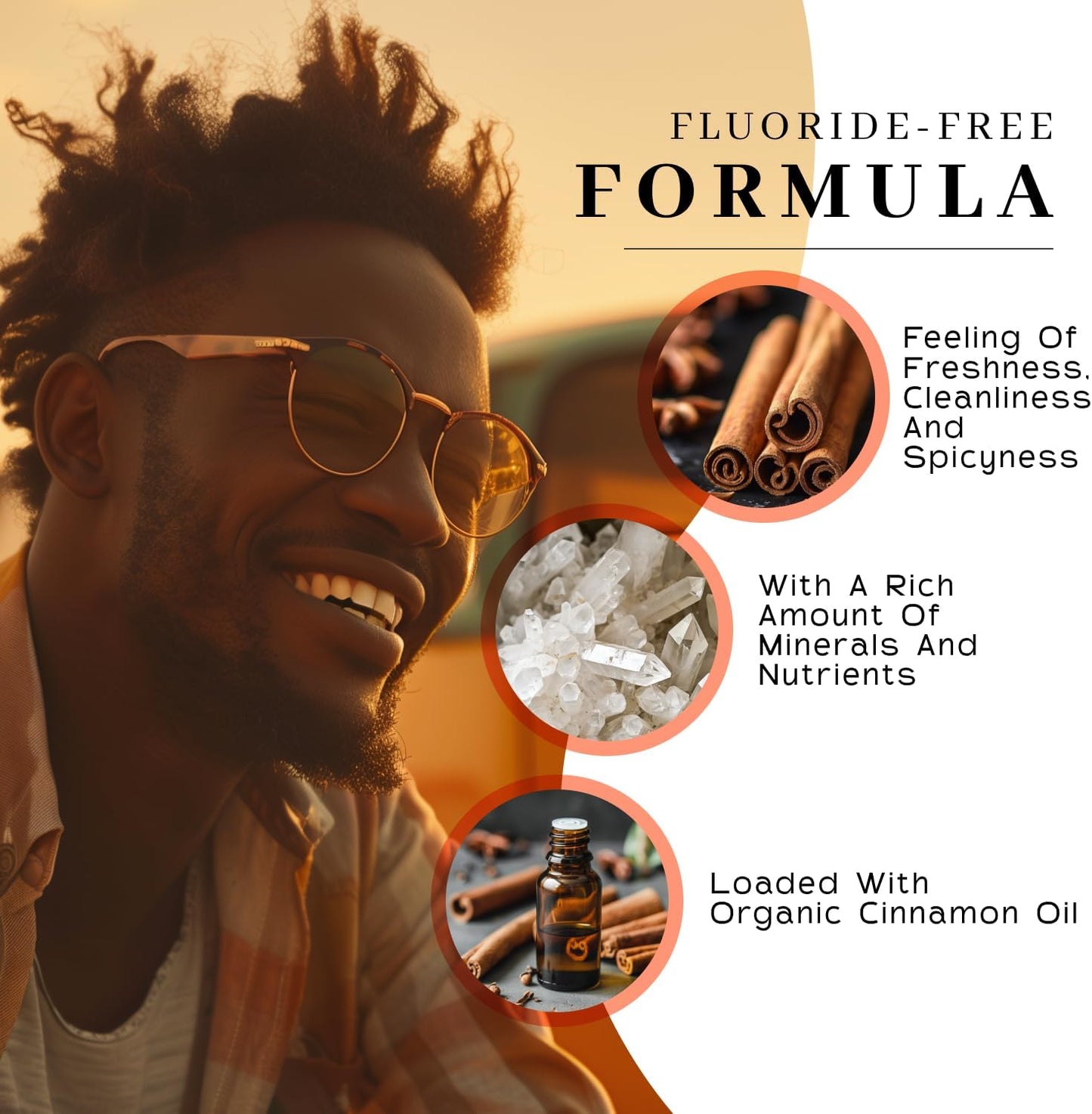 Miracle Tooth Cleaning Powder Toothpaste - Fluoride-Free Tooth Powder with Bentonite Clay, Baking Soda, Grassfed Cattle Bone, Cinnamon Oil, Sea Salt - Powdered Toothpaste - 2.2 Ounce