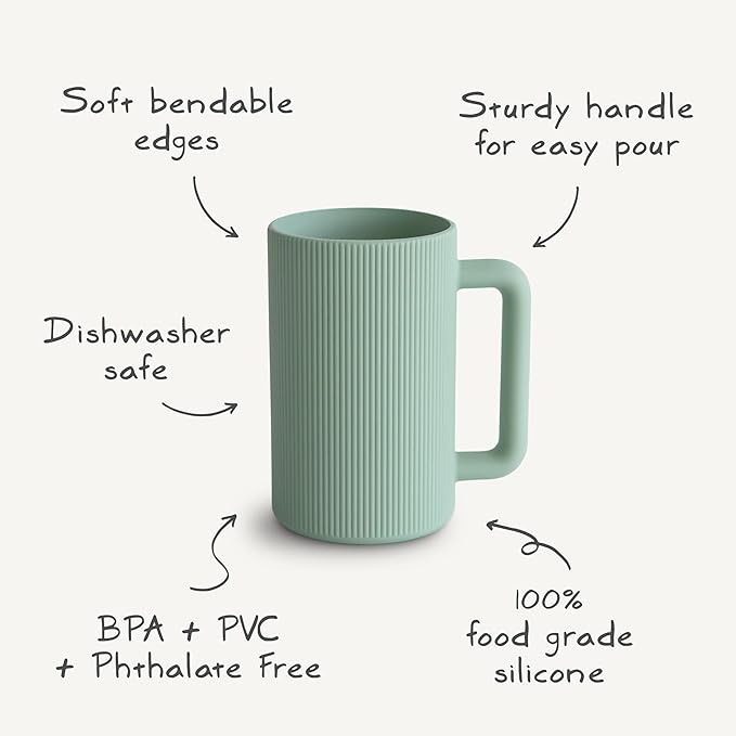 mushie Baby Bath Rinse Cup | 100% Food Grade Silicone | Shampoo & Body Washing Rinser Cup for Kids (Periwinkle)