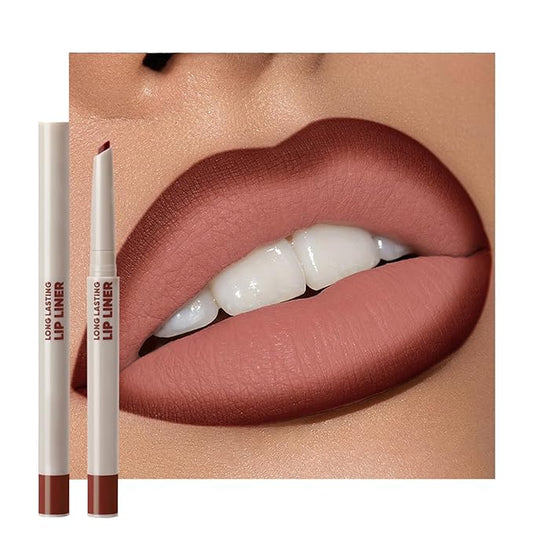 Erinde Long-Lasting Lip Liner Pencil, 2-in-1 Matte Lipliner Pencil for Sculpting & Filling, Rich Color Creamy Waterproof Lip Liner Crayon, Lip Contour Tint, Vegan & Cruelty-Free, 06 Reddish Brown