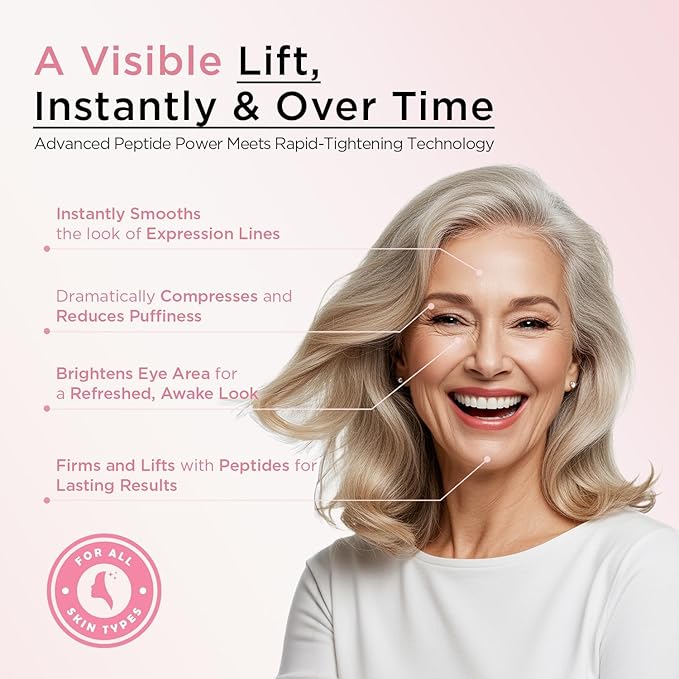 VELAMO ADVANCED Instant Eye & Face Lift Cream: Rapid Under Eye Bags Wrinkles Smile Lines Forehead Lines Remover - Temporary Firming & Tightening Treatment in 2 Minutes 1 OZ/30g