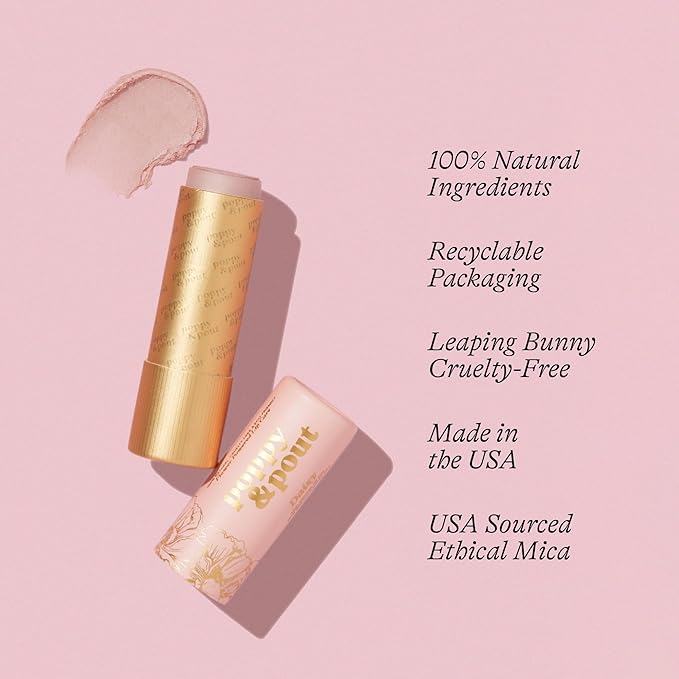 Poppy & Pout All Natural Lip Tint, Cardboard Tube, Hand-Filled, Beeswax, Vitamin E, Coconut Oil, Cruelty Free, All-Natural Shades (Daisy)