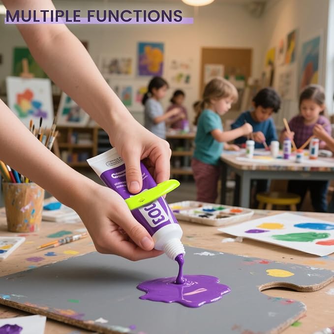 LOVEINUSA Toothpaste Tube Squeezer Dispenser, 4PCS Hanging Tooth Paste Clips Roller Squeezer Holder for Saving Toothpaste Facial Cleanser Creams Paint