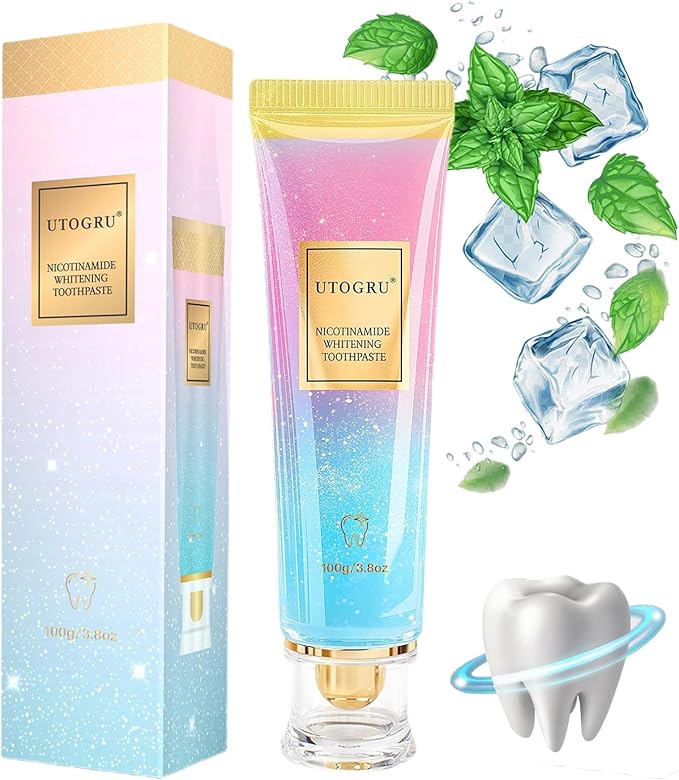 for Utogru Nicotinamide Whitening Toothpaste, Protects Enamel, Refreshes Breath & Stain Removal, Fluoride-Free Formula is Suitable for Sensitive Teeth (3.8oz/100g, 1P)