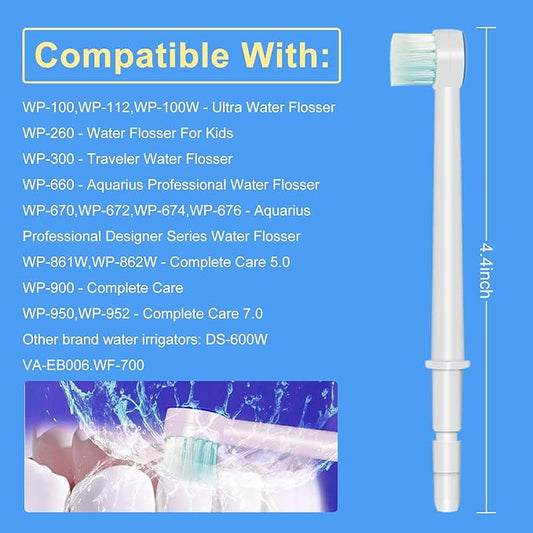 Replacement Tips for Waterpik Aquarius Water Flosser Waterpik Toothbrush Replacement Heads Toothbrush and Oral Irrigators (6 Brush Head Tips)