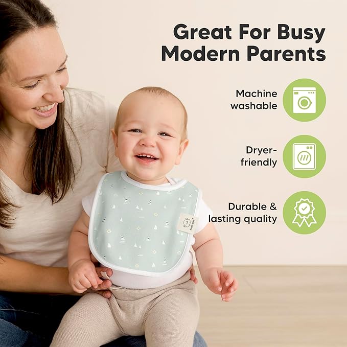 8-Pack Organic Baby Bibs for Boys, Girls - Soft Cotton Drooling and Teething Bibs for Baby Girl & Boy, Extra Absorbent, Easy To Clean & Put On for Toddler, Newborn, Infant 0-24 Months (Vessels)