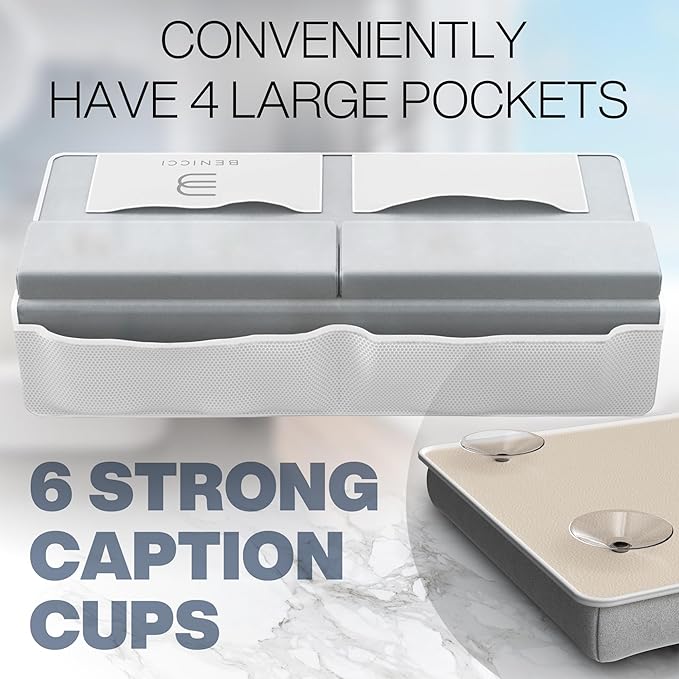 Benicci Comfortable Bath Kneeler and Elbow Kneeling Rest Pad for Baby Bathing Parents - Painless Foam Mat with Toy Organizer Pockets - Quick Drying, Foldable, Non-Slip for Baby and Toddler Bathing