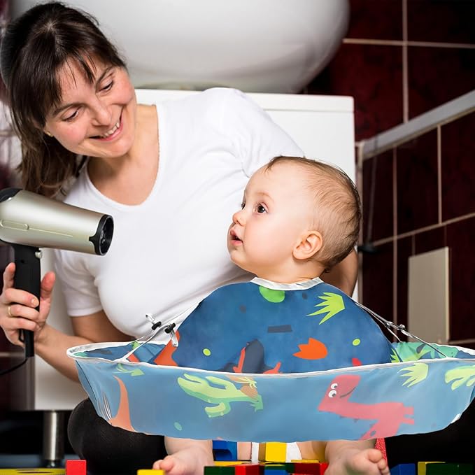 FEBSNOW Kids Hair Cutting Cape, Cartoon Prints Adjustable Haircut Cape Umbrella for Kids Adults Home Salon Barber Supplies