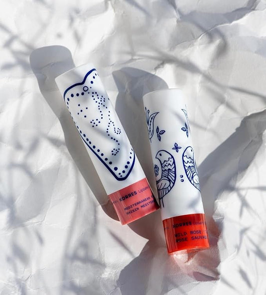 KORRES Lip Butter Stick Wild Rose Tinted Hydrating Lip Balm with Greek Hypericum Balsam Oil, Moisturizing & Subtle Tint for Soft Lips, Lip Care for Women & Men, 0.17 oz, Stocking Stuffer