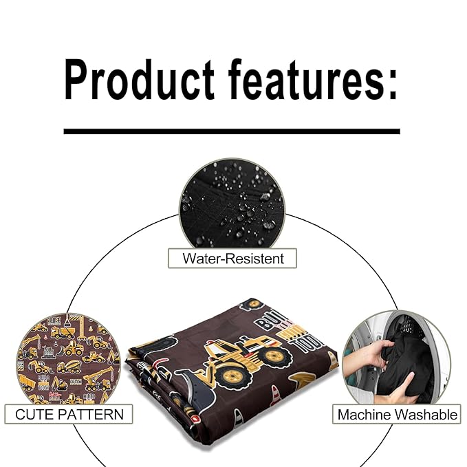 Hair cutting Capes for Kids Waterproof Salon Capes Shampoo Capes for Boys Girls Children - 39"× 51" (Construction Vehicle)