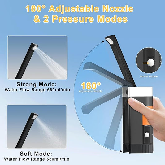 SoulBay Portable Bidet for Travel, 400ml Large Capacity Rechargeable Electric Personal Toilet Handheld Sprayer Bidet with Max 680ml/Min High Pressure, Waterproof, Your Hygiene On-The-Go